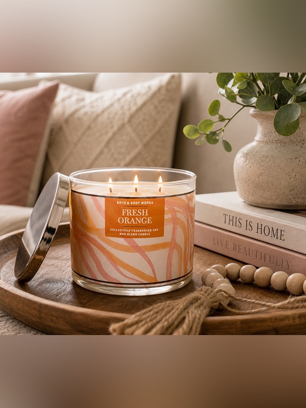 Bath & Body Works Fresh Orange 3-Wick Candle | Citrus Scented Soy Blend |